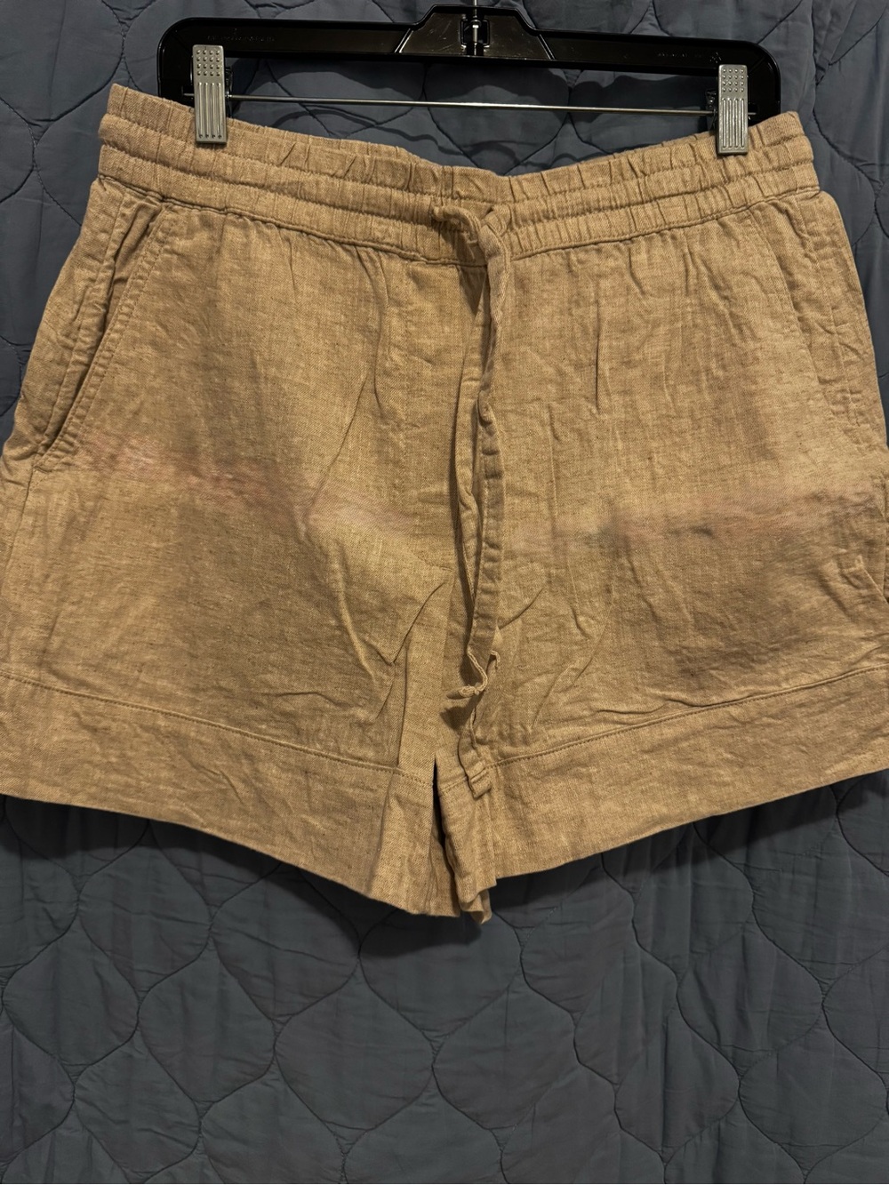 Banana Republic Tan Drawstring Linen-Blend Athletic Shorts